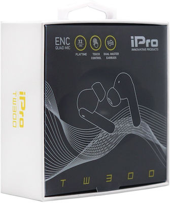 iPro TW300 In-ear Bluetooth Handsfree Căști cu Carcasă de Încărcare Negrα