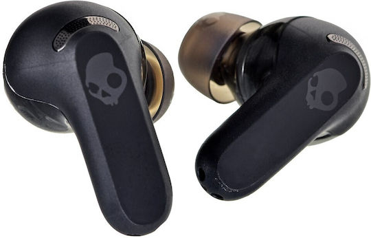 Skullcandy Rail In-ear Bluetooth Handsfree Ακουστικά με Αντοχή στον Ιδρώτα και Θήκη Φόρτισης Μαύρα