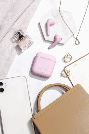 Defunc True Go Slim Earbud Bluetooth Handsfree Ακουστικά με Αντοχή στον Ιδρώτα και Θήκη Φόρτισης Ροζ