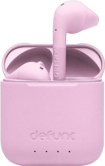 Defunc True Go Slim Earbud Bluetooth Handsfree Ακουστικά με Αντοχή στον Ιδρώτα και Θήκη Φόρτισης Ροζ