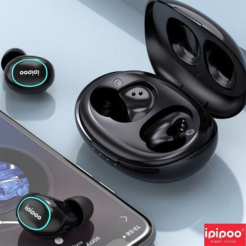 Ipipoo TP-18 In-ear Bluetooth Handsfree Earphones with Sweat Resistance and Charging Case Black