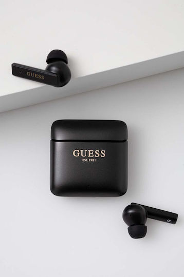 Guess Printed Logo In ear Bluetooth хендсфри Слушалки с Кутийка за Зареждане Черен
