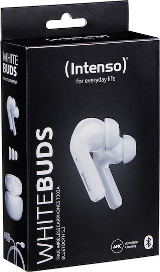 Intenso T302A In-ear Bluetooth Handsfree Ακουστικά με Θήκη Φόρτισης Λευκά