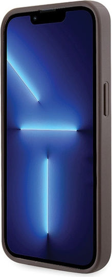 Guess Metallisch Logo Rückseite Umschlag mit Braunen Nackenriemen (iPhone 13 Pro)
