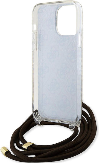 Guess Back Cover Πλαστικό με Λουράκι Καφέ (iPhone 15 Pro)