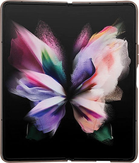 Guess Triangle Задна корица Пластмаса / Кожа / Изкуствена кожа Кафяв (Galaxy Z Fold5)