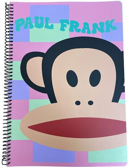 Caiet cu spirală Bmu Paul Frank A4 2-subiecte 70 foi 1995-logo Fata 346-86440 Paul Frank