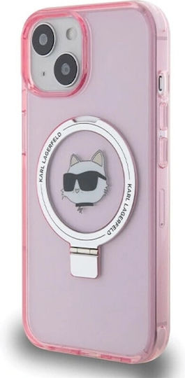Karl Lagerfeld Choupette Head Magsafe Back Cover Πλαστικό Ροζ (iPhone 15)