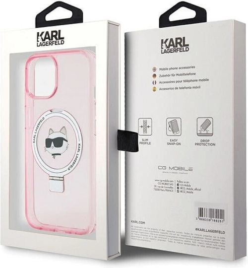 Karl Lagerfeld Choupette Head Magsafe Back Cover Πλαστικό Ροζ (iPhone 15)