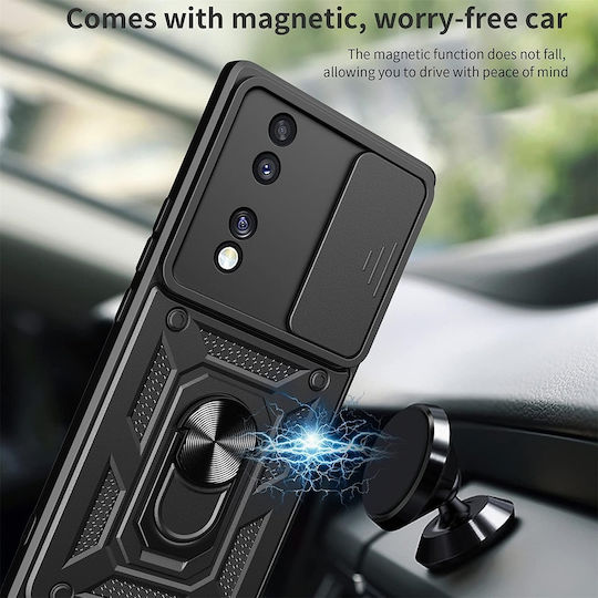 Techsuit Shield Back Cover Plastic / Silicone Black (Honor 70)