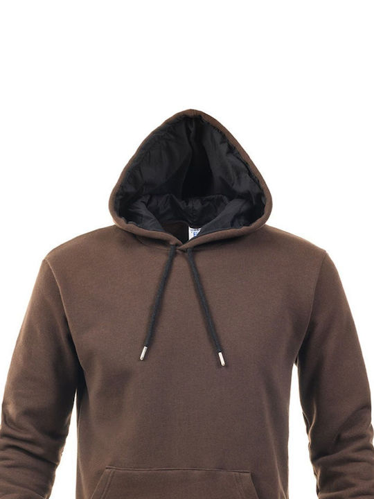 Senior Men's Sweatshirt with Hood Brown