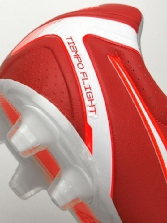 Nike Tiempo Flight FG Χαμηλά Ποδοσφαιρικά Παπούτσια με Τάπες Κόκκινα