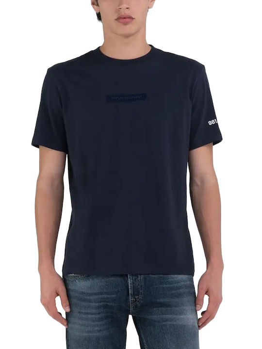 Replay Herren T-Shirt Kurzarm Marineblau