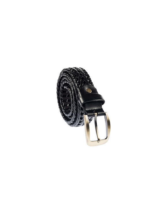 Senior Men's Knitted Leather Belt Burgundy