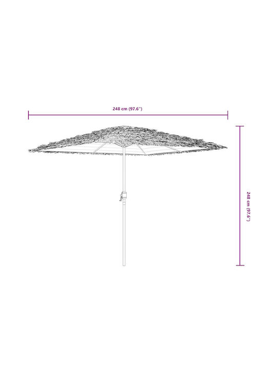 Round Metal White Garden & Terrace Parasol 2.48m