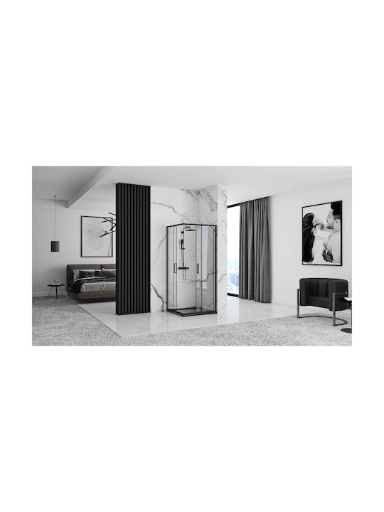 Rea Kabine für Dusche 90x190cm Schwarz
