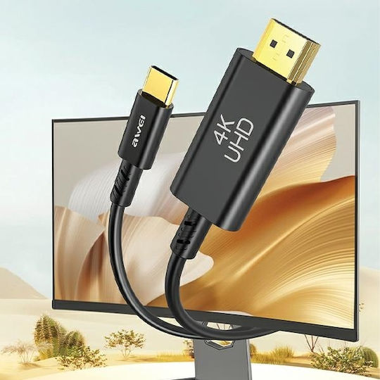 Awei HDMI 1.4 High Speed 1080p 120Hz Cable HDMI Male - HDMI Male 1m Black