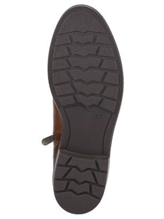 Leather Women's Ankle Boots Tabac Brown