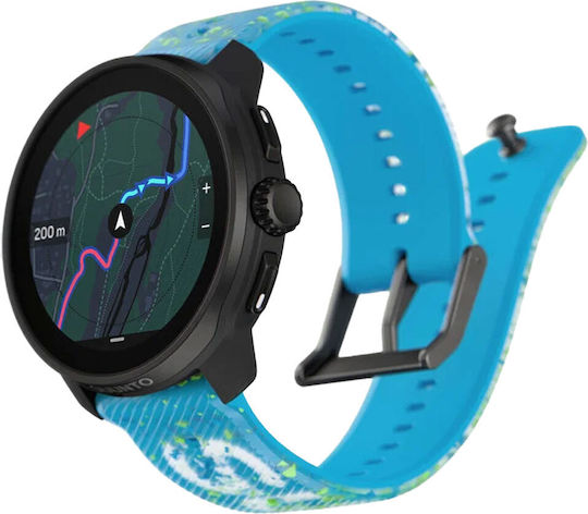 Suunto Race S Stainless Steel 45mm Waterproof Smartwatch with Heart Rate Monitor (Power Blue)