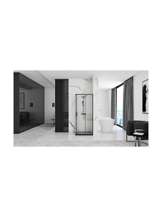 Rea Καμπίνα Ντουζιέρας 80x190cm Black