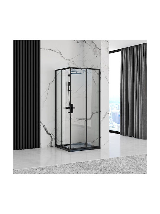 Rea Καμπίνα Ντουζιέρας 80x190cm Black