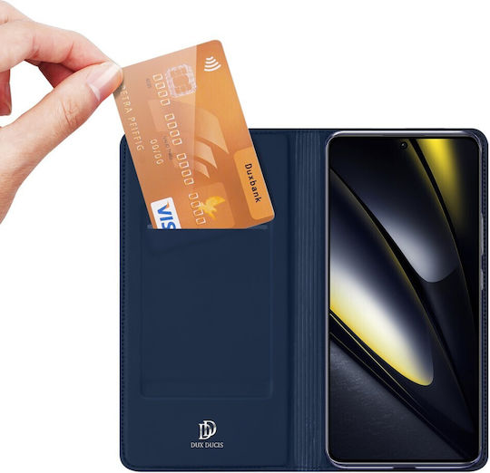 Dux Ducis Book Piele artificială / Silicon / Plastic Albastru (Xiaomi Poco F6 5G)