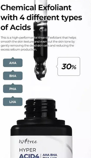 Isntree Serum Hyper Acid 4 AHA BHA PHA LHA 30 Pentru Față cu AHA pentru Imperfecțiuni 20ml