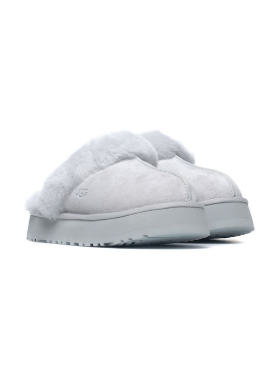 Ugg Australia Disquette Winter Women's Slippers with fur in Gray color