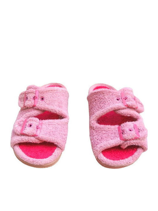 Anatomische Frottee Damen Hausschuhe Rosa
