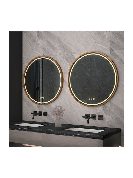 Tutumi Round Bathroom Mirror Led made of Plastic 60x60cm Pink