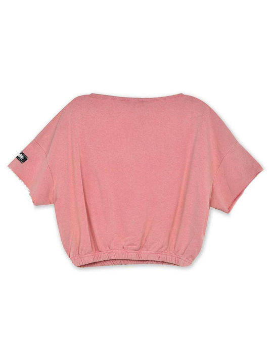 BodyTalk Damen Sportliches Crop Top Kurzärmelig Rosa