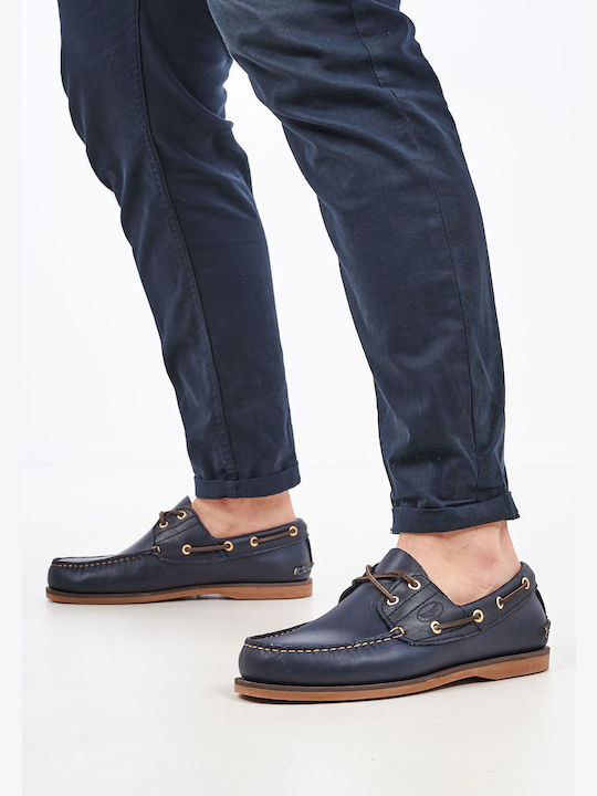 Sea And City C4 Δερμάτινα Ανδρικά Boat Shoes Navy