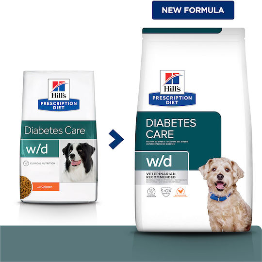 Hill's Canine W D 1.5kg Trockenfutter für Hunde Diät mit Huhn
