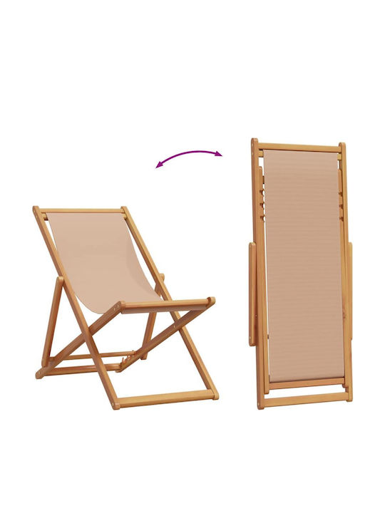 Liegestühle Hölzernes mit Braune Stoff 2Stücke 62x112x87cm