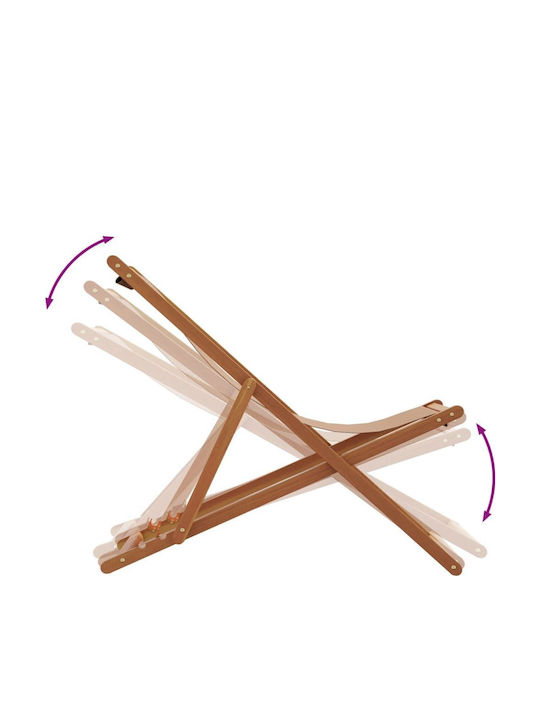 Liegestühle Hölzernes mit Braune Stoff 2Stücke 62x112x87cm