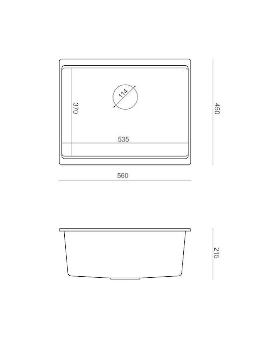 Quadron Drop-In Chiuvetă din Granit Sintetic L59.5xW45.1cm Negru