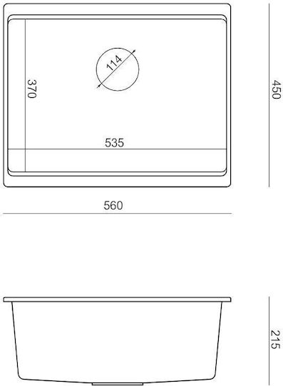 Quadron Chiuvetă De Bucătărie Unghiulară Drop-In Din Granit Lichid M100xP Negru