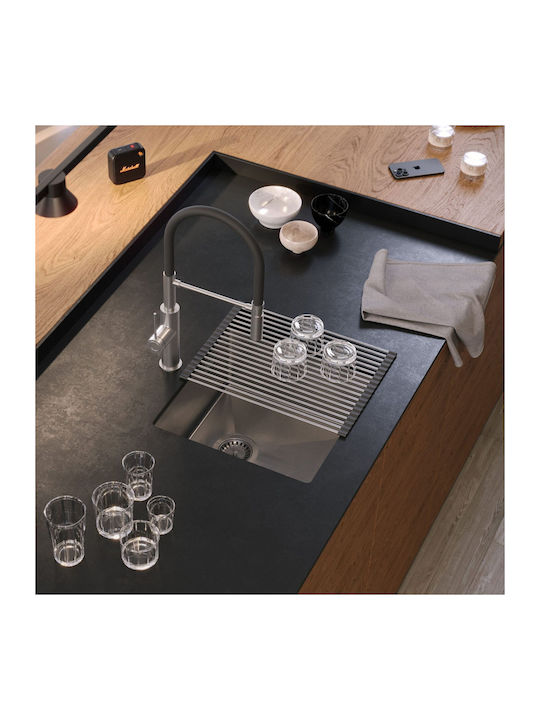 Quadron Ένθετος Νεροχύτης Inox Brushed Μ44xΠ44cm Ασημί