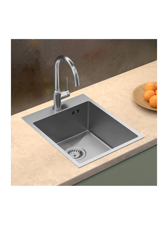 Quadron Drop-In Sink Inox Brushed W46xD58cm Silver