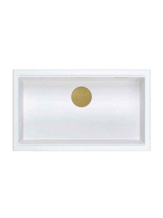Quadron Drop-In Sink Synthetic Granite W76xD44cm White