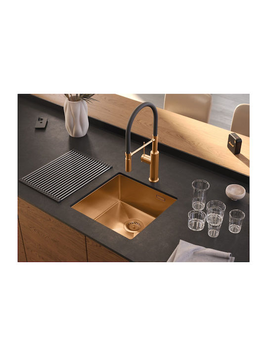 Quadron Ένθετος Νεροχύτης Inox Μ44xΠ44cm Ασημί