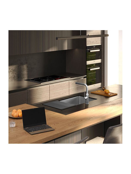 Quadron Drop-In Sink Inox Brushed W74xD44cm Silver