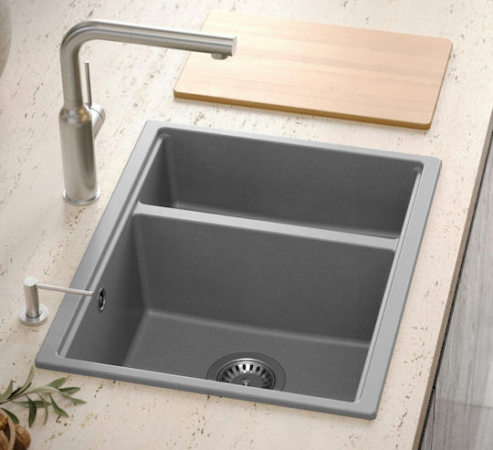 Quadron Drop-In Sink Synthetic Granite W56xD46cm Gray