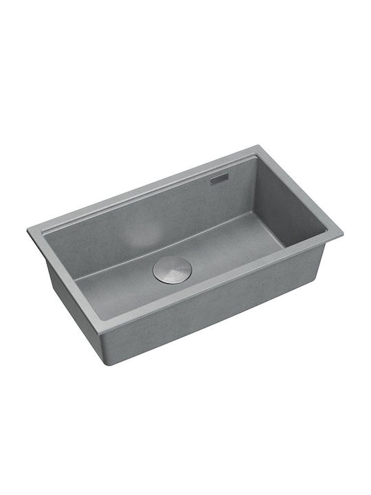 Quadron Drop-In Sink Synthetic Granite W76xD44cm Gray