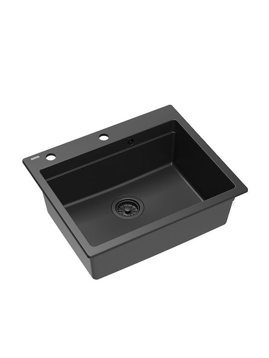 Quadron Drop-In Spüle aus Verbundgranulat B59.5xT50cm Schwarz