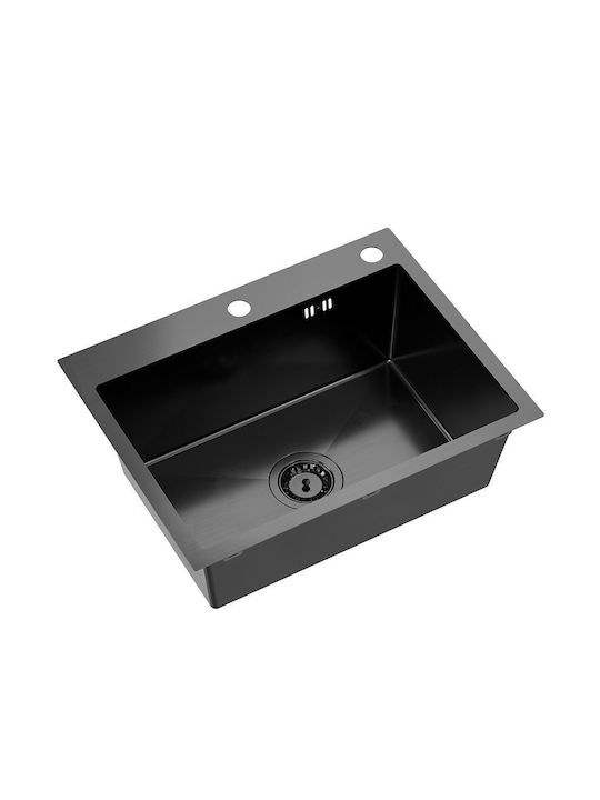 Quadron Drop-In Sink Inox W58xD45cm Black