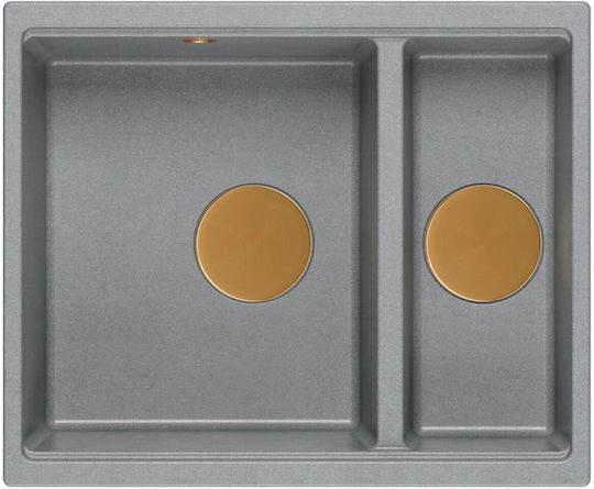 Quadron Drop-In Sink Synthetic Granite W56xD46cm Gray