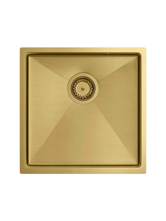Quadron Ένθετος Νεροχύτης Inox Μ44xΠ44cm Χρυσός