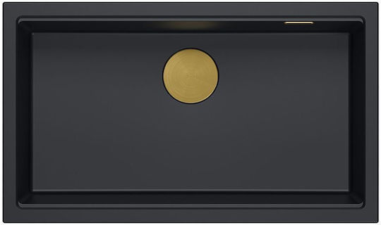 Quadron Drop-In Sink Synthetic Granite W76xD44cm Black