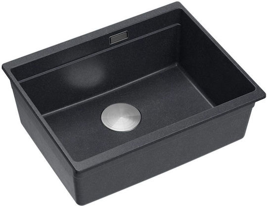 Quadron Graniteq Logan 100 Drop-In Kitchen Sink from Liquid Granite M59.5xP45.1cm Black